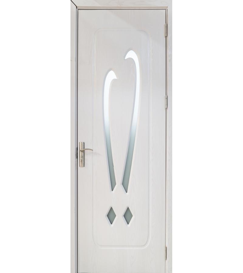 door with glass  KM-281 Size  215*80*4 color  Pearl White (AKC-021)