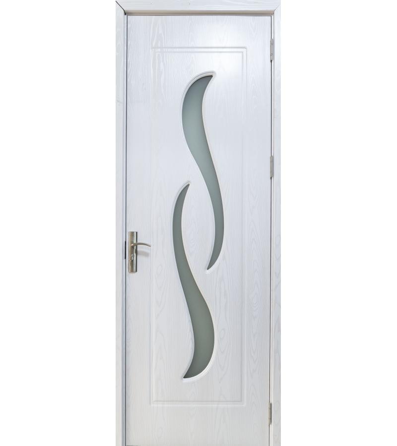 door with glass  NEW-01 Size  215*80*4 color White Pearl White (AKC-021)