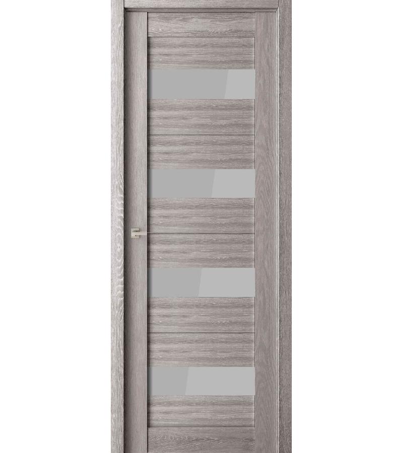 door with glass ЭКО 17 Size 215*80 ფ. Сатинат дуб филадельфия грей