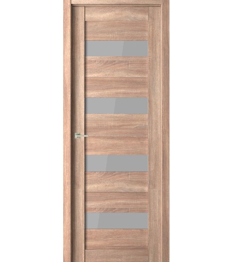 door with glass ЭКО 17 Size 215*80  ფ. Сатинат Трюфель