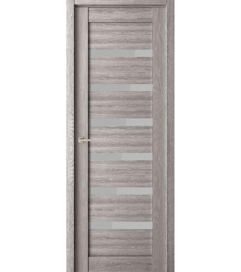 door with glass ЭКО 206 Size 215*80 ფ. Сатинат дуб филадельфия грей