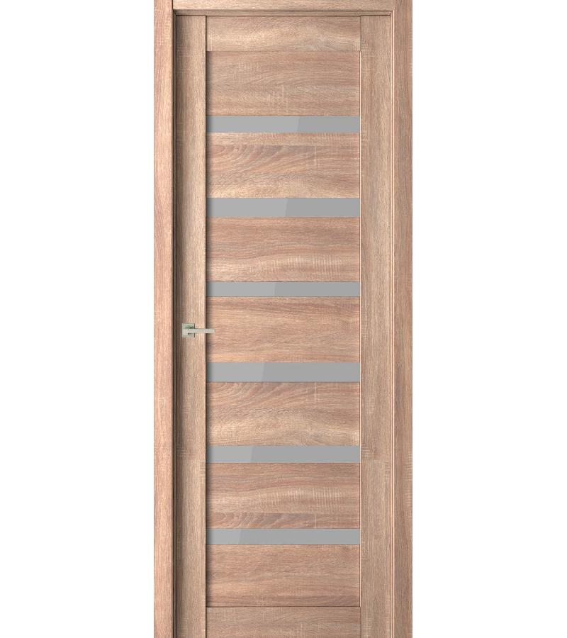 door with glass ЭКО 206 Size 215*80  ფ. Сатинат Трюфель