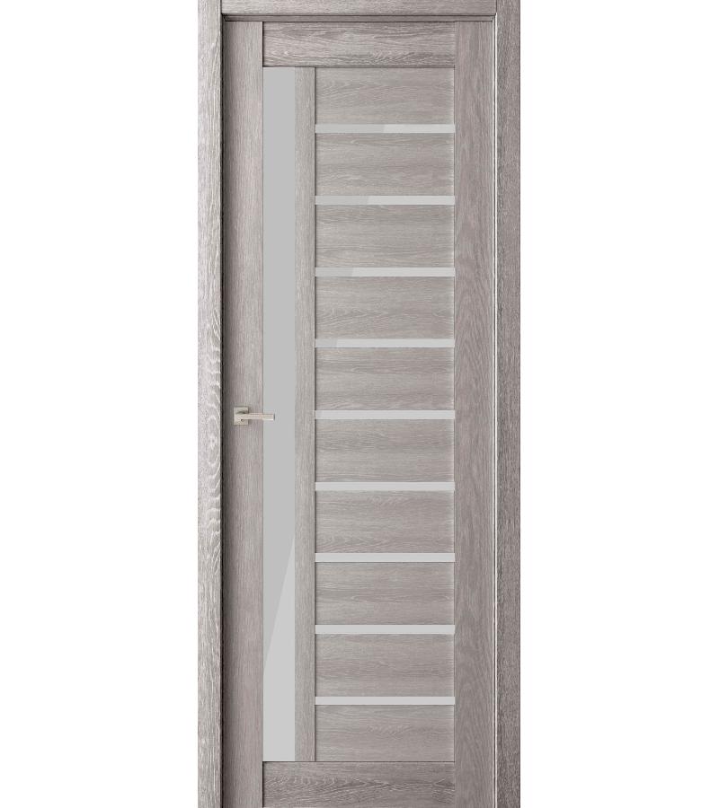 door with glass ЭКО 37 Size 215*80 ფ. Сатинат дуб филадельфия грей