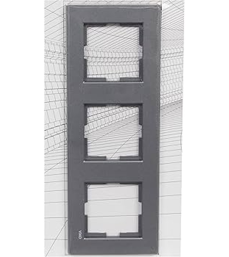 Выключатель-розетка край VIKO Novella Fume 3 вертикальный