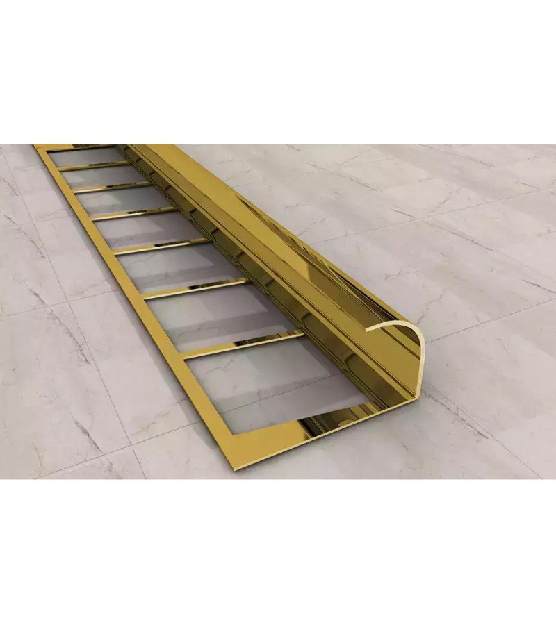 Алюминиевый внешний уголок для черепицы SMT-1004 10мм 2,7м золотисто-коричневый. САМЕТ