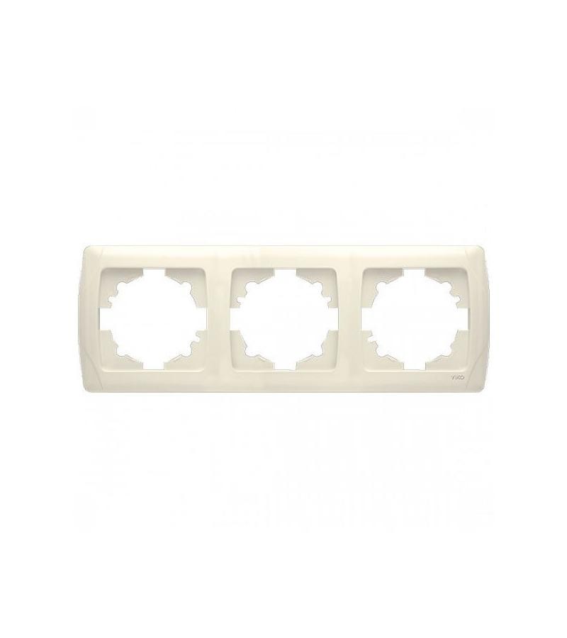 ჩამრთველ-როზეტის კანტი VIKO CARMEN 3-ნი  კრემი