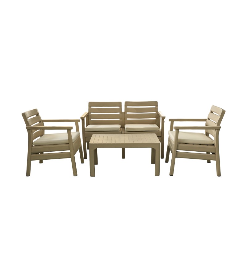 Outdoor table and chairs 3+1 (3 chairs; 1 table) SOLEMARE color. CAPUCHINO SENYAYLA