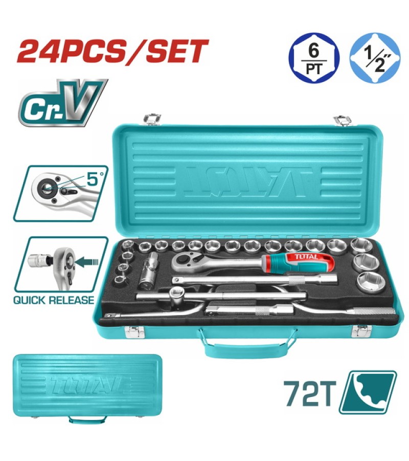 ქანჩების ნაკრები  (24ც 1/2)  #THT141253   მწარ. TOTAL