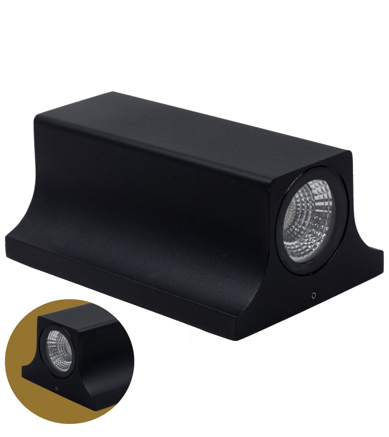 გარე განათება  LED  კედლის  LO-8  შავი  2*5W