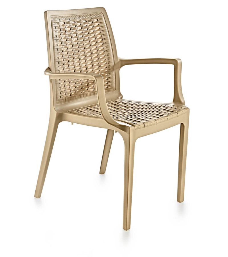 Plastic chair 2524 RATTAN color. KAHVE SENYAYLA