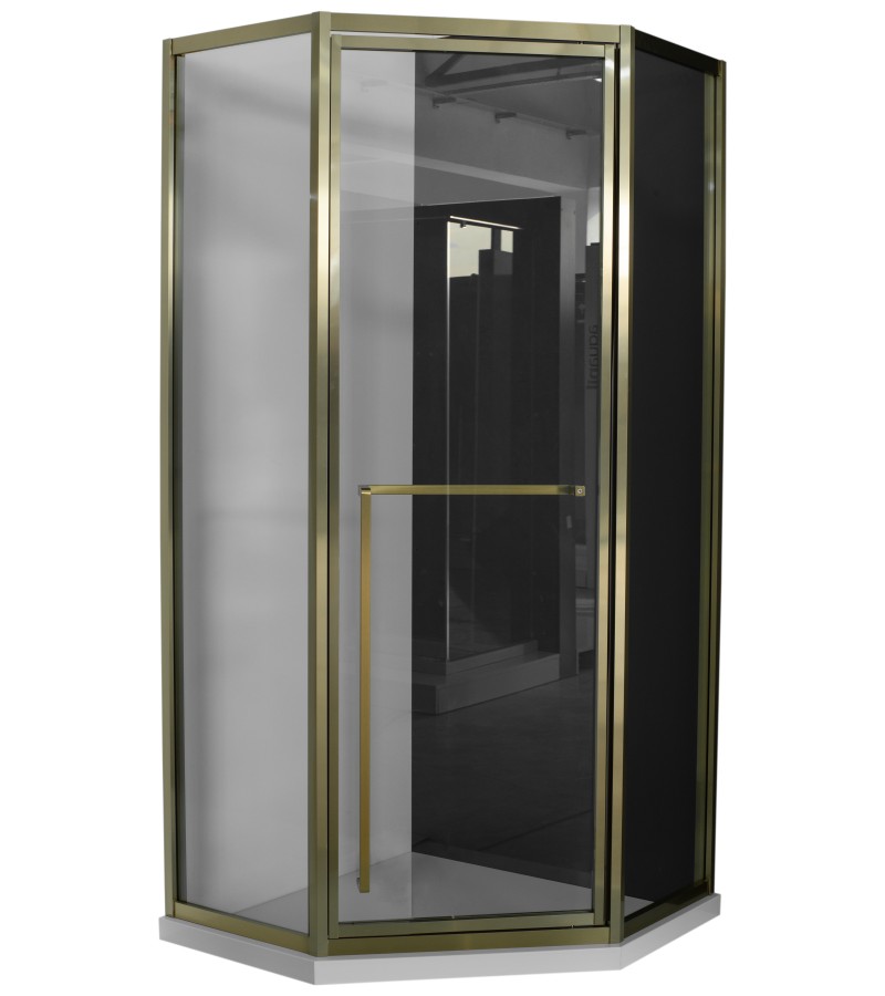 Shower cabin glass set. BXG-214-10 size. 100*100*195 cm golden color with white edge 5*6 cm Aokelya
