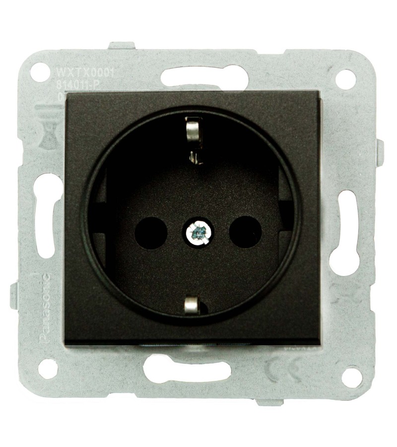 როზეტის მექანიზმი დამიწებით  KARRE PLUS  BLACK  WKTT02022BL-EU1  Panasonic