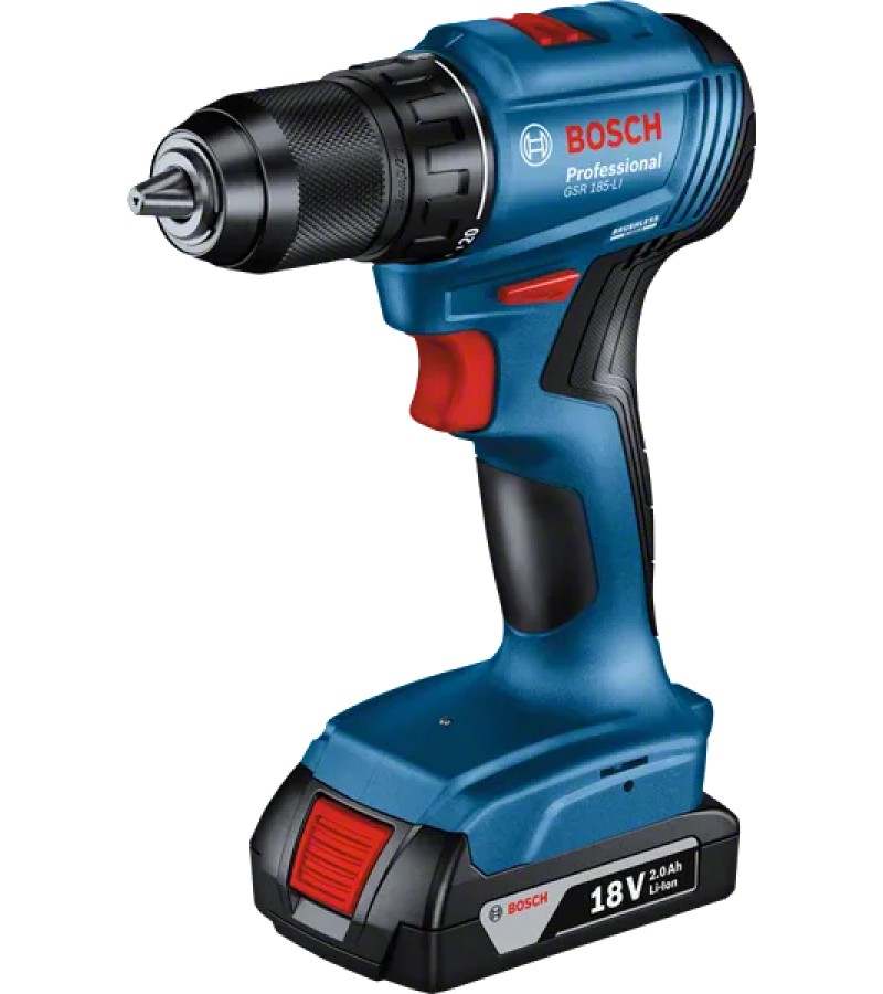 Электродрель аккумуляторная ГСР 185-LI с 2 аккумуляторами #06019К3001 горькая. БОШ
