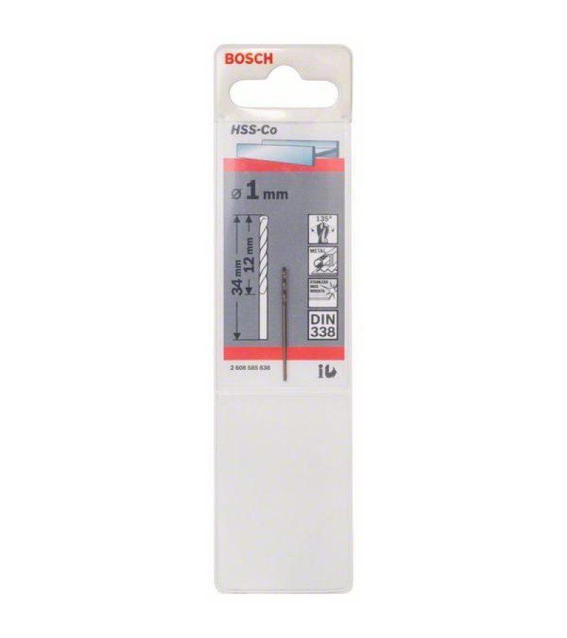 რკინის ბურღი  1 mm  HSS-CO   #2608585838    მწარ. BOSCH