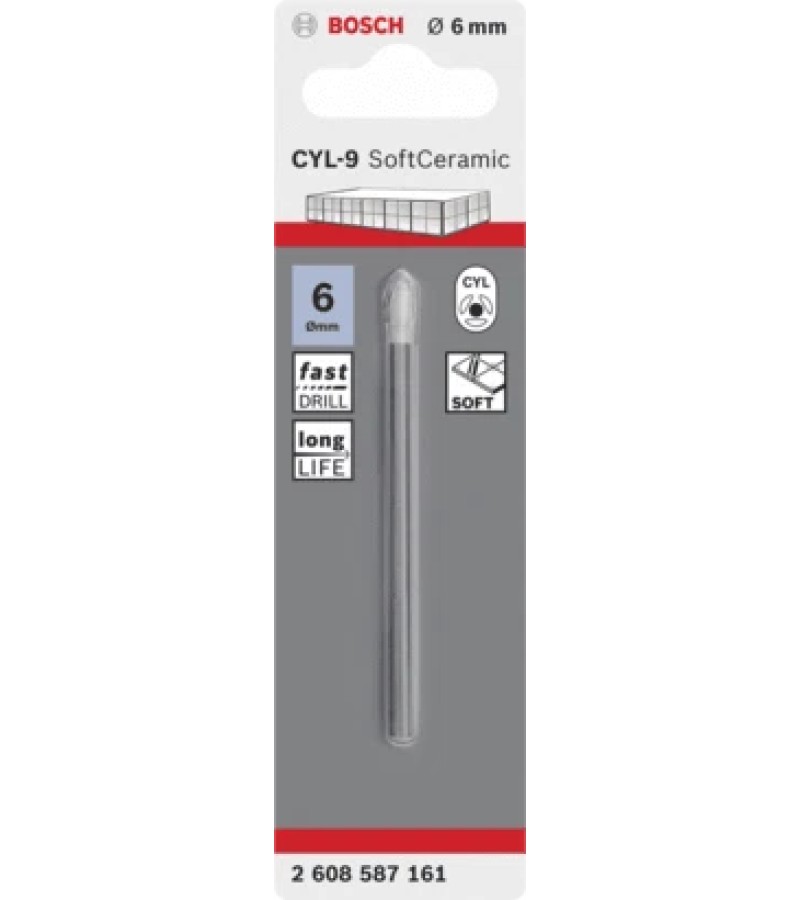 Железная дрель для керамической плитки 8 х 80 мм CYL-9 #2608900621 Горькая. БОШ