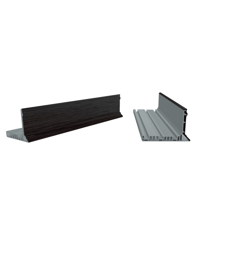 L edge of the stair step aluminum 10X24 2.7 m SIYAH / BLACK. PROPLAST