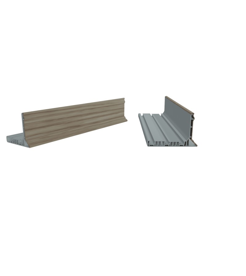 L კიბის საფეხურის კანტი ალუმინის  10X24  2,7მ  MESE / OAK  მწარ.  PROPLAST 