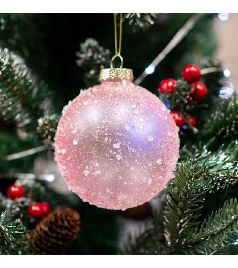 Стеклянный новогодний шар-игрушка 10 см HTSD-2305078