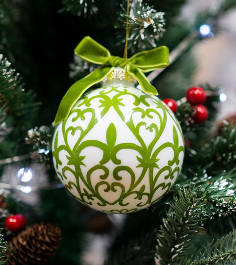 Стеклянный новогодний шар-игрушка 10 см HTSD-2305089