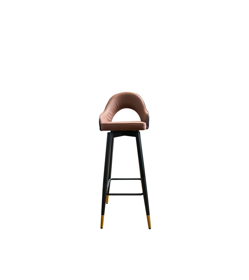 >ბარის სკამი  #FSHR-7014-3  ფერი: შავი + ღია ყავისფერი ( 5612 + 5601 ) 