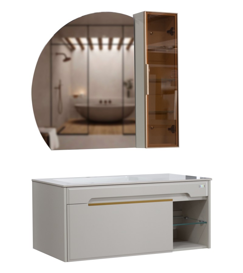 Bathroom furniture with mirror 100 cm ML01-100 dark. GDOSTON
