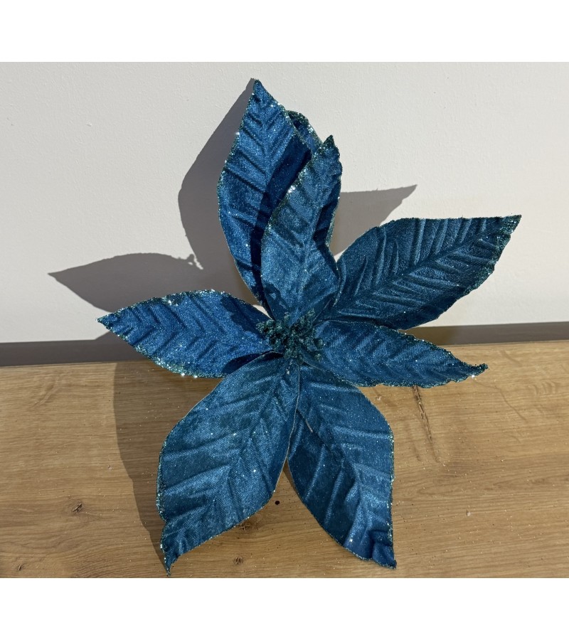 New Year's accessory flower LILI24-HD23-222 color: blue, 25 cm