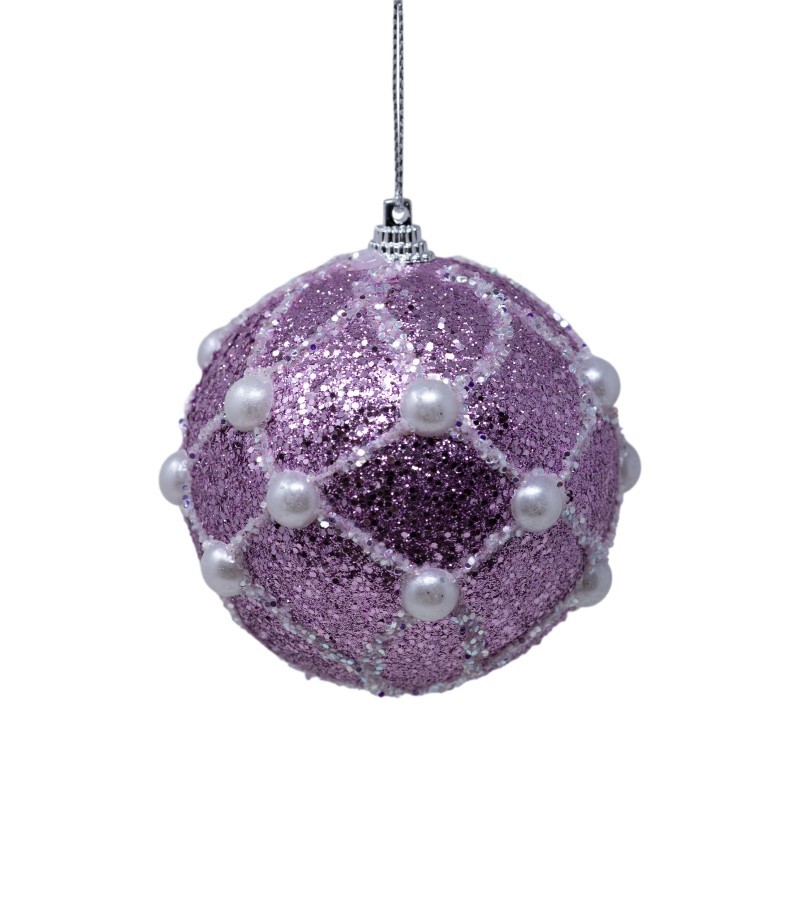 Новогодняя игрушка-шар 2 шт 10 см LILI24-A9-30100LP+W10