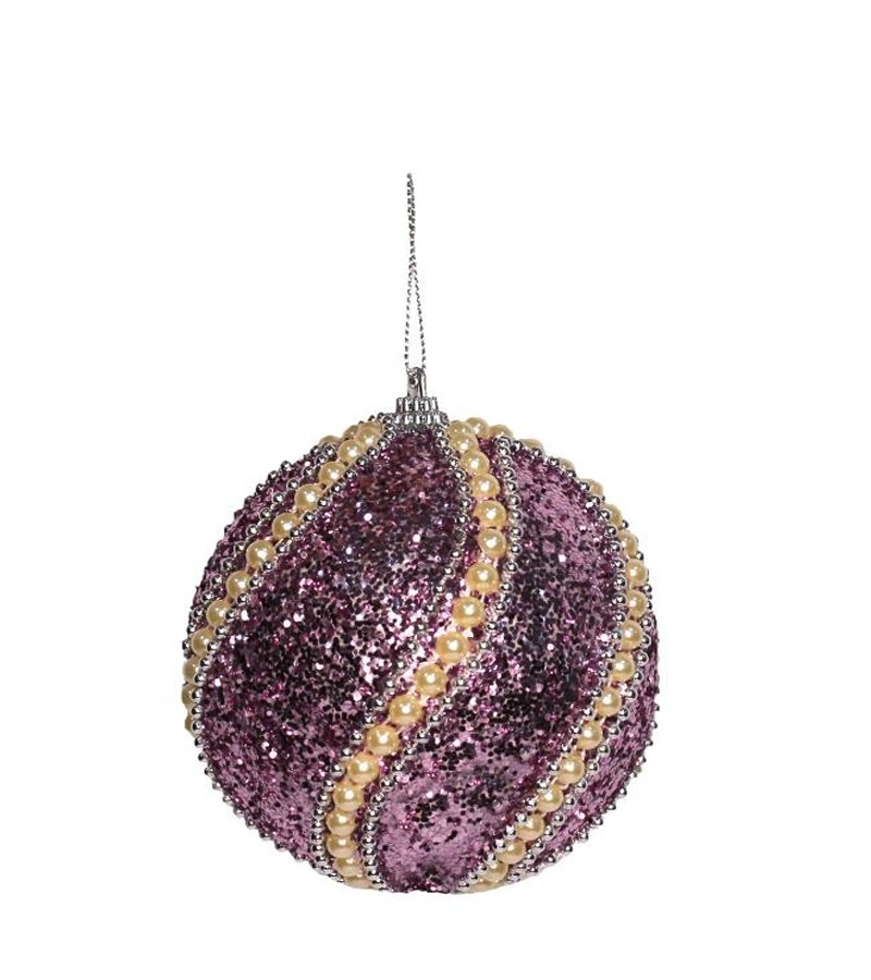 Новогодняя игрушка-шар 2 шт 10 см LILI24-A3-32249LP+W10