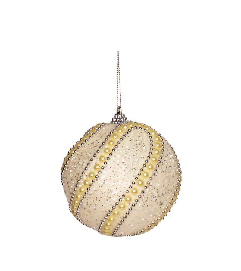 Новогодняя игрушка-шар 2 шт 10 см LILI24-A3-32249W+S10