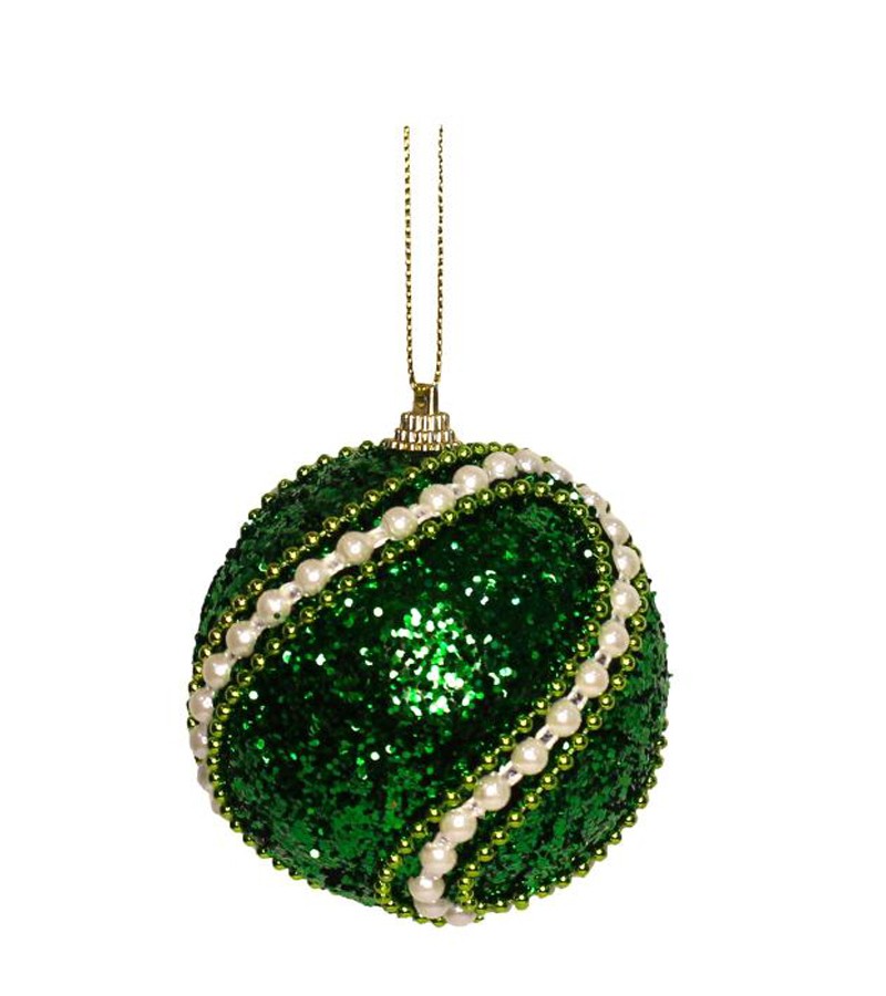 Новогодняя игрушка-шар 2 шт 10 см LILI24-A3-32249E+W10