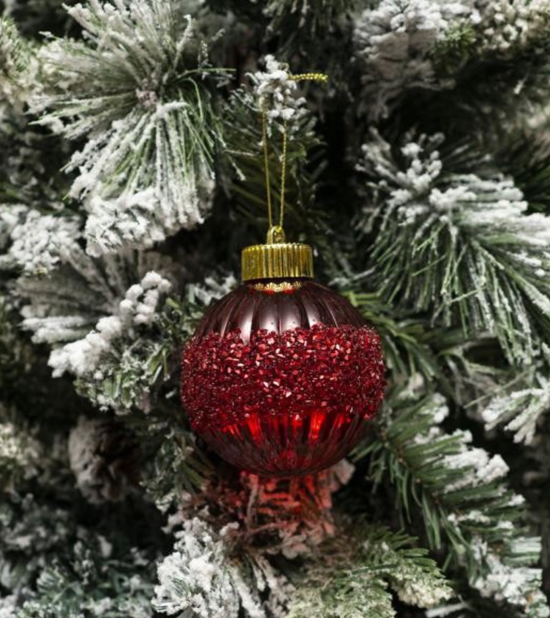 Новогодняя игрушка шар 2 шт 10 см LILI24-A3-10010R10