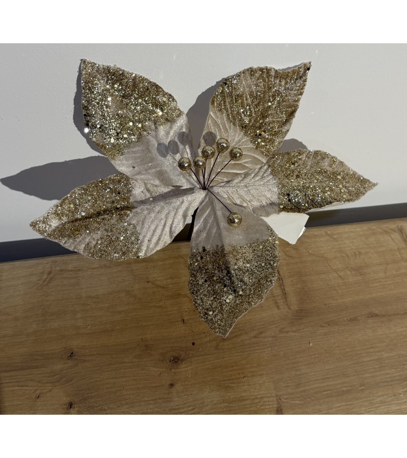 საახალწლო აქსესუარი  ყვავილი CYGY-CF202401  GOLD  ზომა: 33 სმ