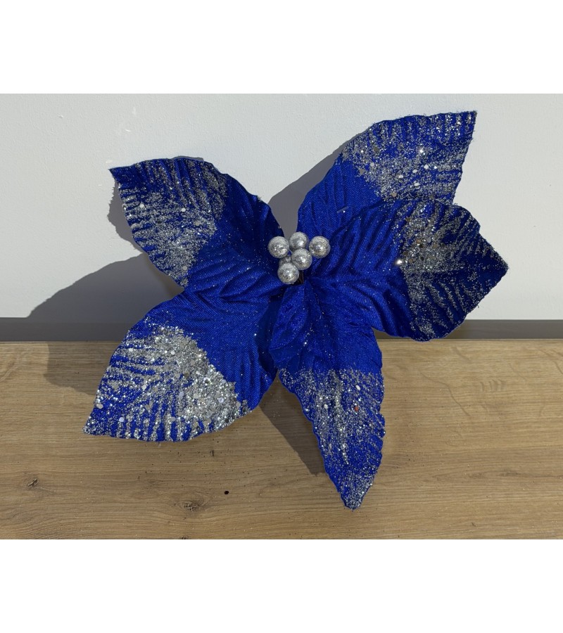 Новогодний аксессуар цветок CYGY-CF202401 СИНИЙ Размер: 33 см