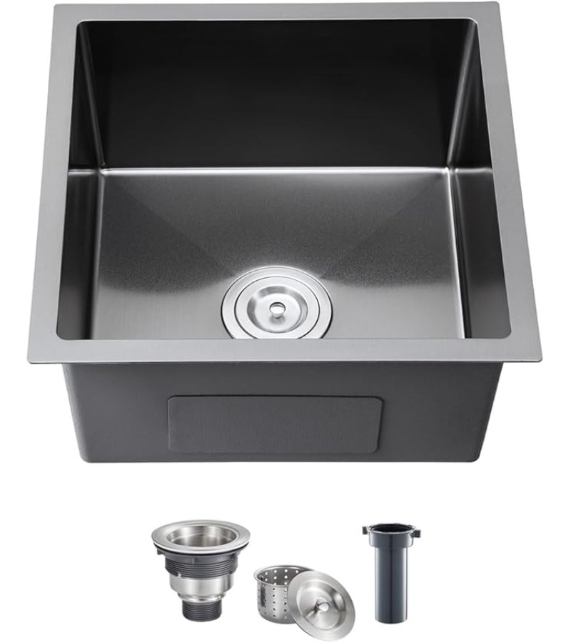 უჟანგავი ლით. ნიჟარა  ზომა: 40*40, ფერი: Black  NYWY-24-26