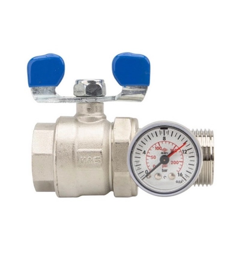 Ball screw with manometer brass 1 #0816327 KAS