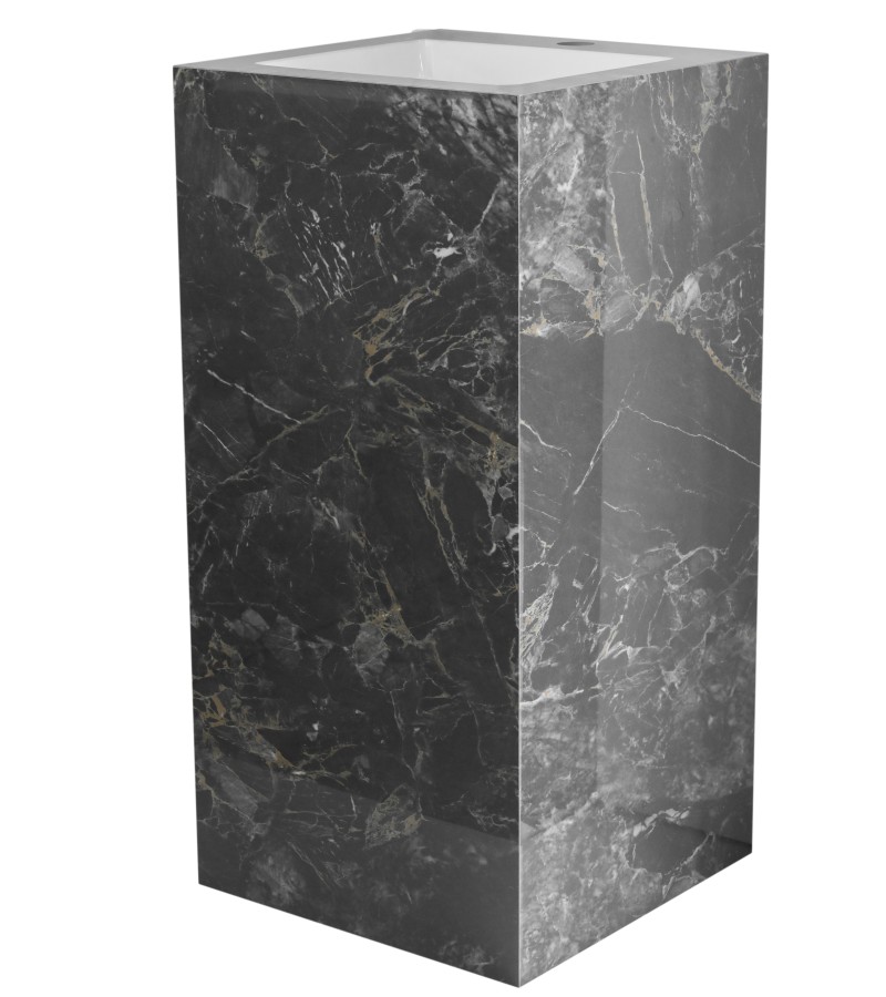 Полотенцесушитель моноблок KS-BASIN-40 цвет ЧЁРНЫЙ размер 40*40*81,5 см