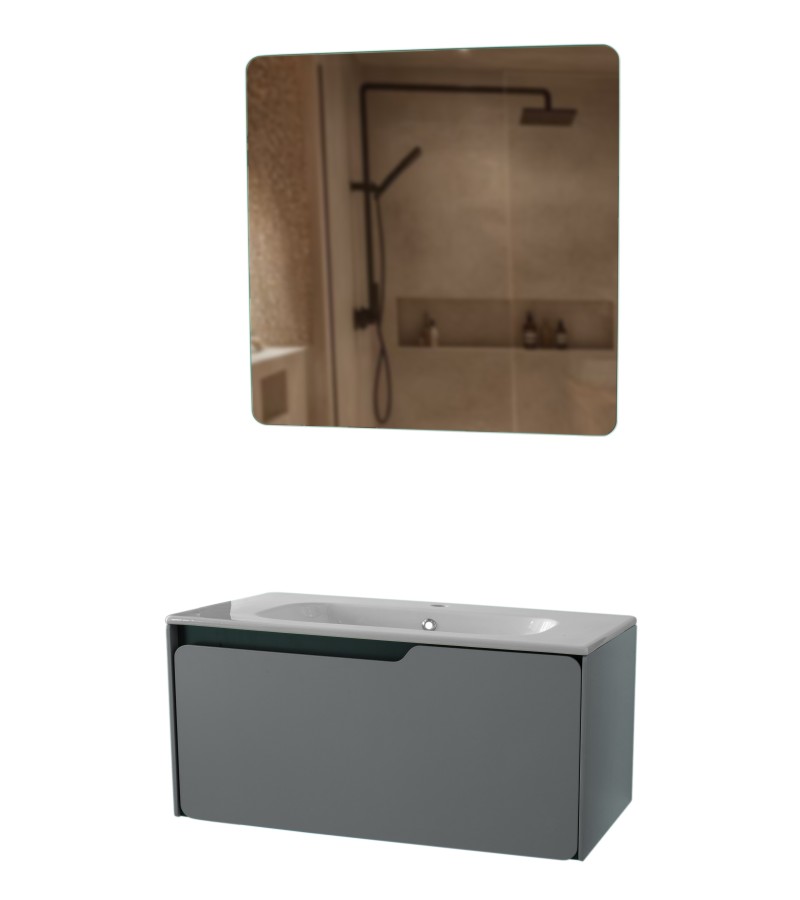 Bathroom furniture with mirror 80 cm LYON 80 Matt Dove Grey