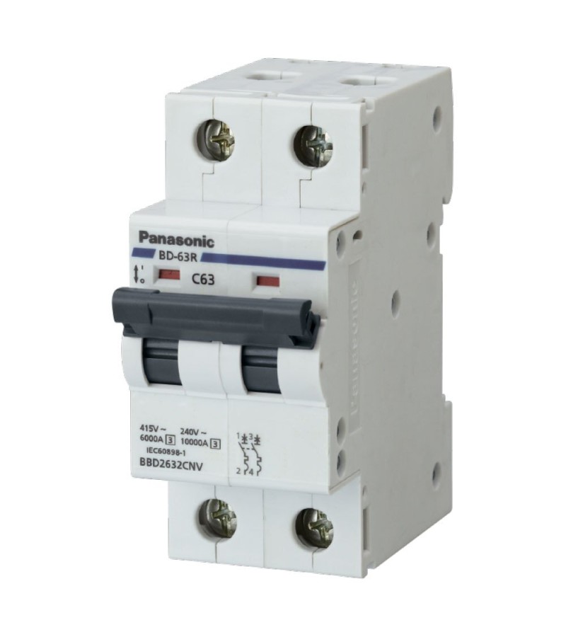 ელექტრო დამცველი  2*63A  C  4,5 kA  BBD2632CSTJ  Panasonic