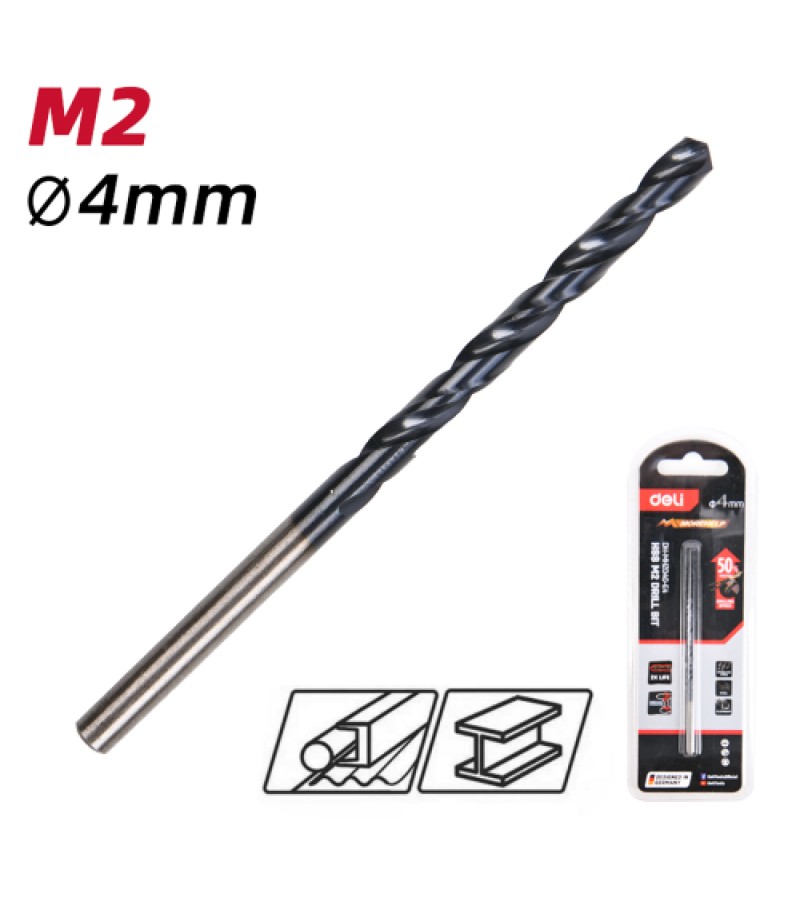 Сверло по металлу HSS M2 4 мм #DH-MHZ040-E4 Black d e l i