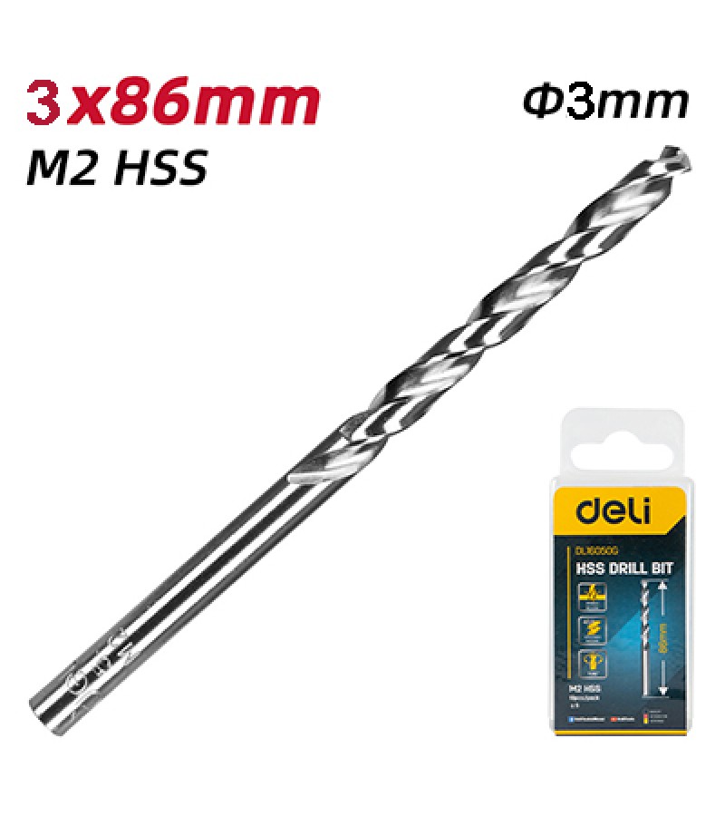 Сверло M2 HSS 3 мм #DL16030G d e l i