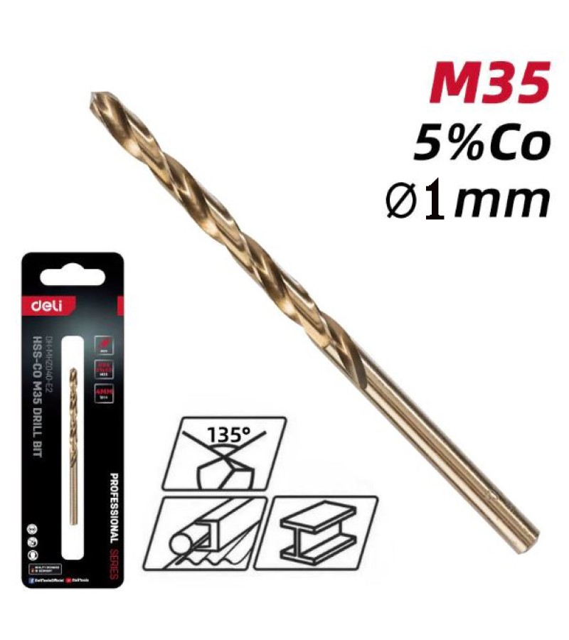 Сверло HSS-Co M35 1 мм #DH-MHZ010-E2 d e l i