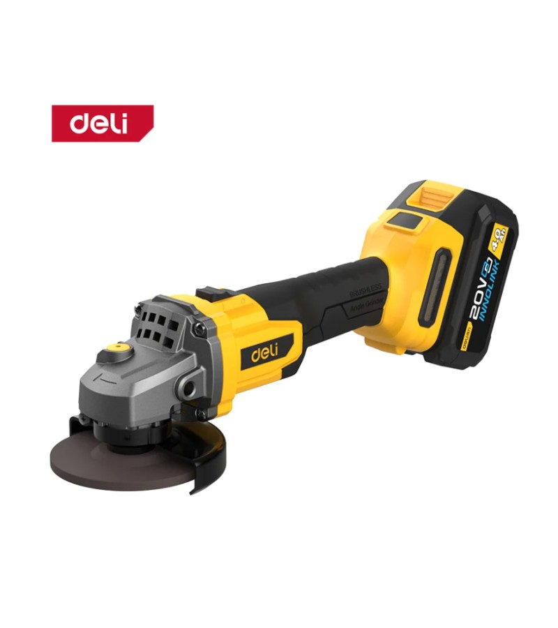 Угловая шлифовальная машина 20 Вт / 125 мм DC602 с аккумуляторами 4,0 А·ч*2 / сумка. d e l i