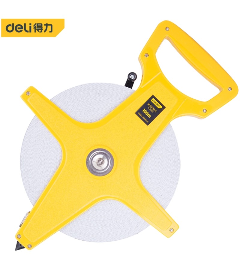 საზომი რულეტი  (მანძილმზომი)  100მ *12,5  DL98100    მწარ.  deli 