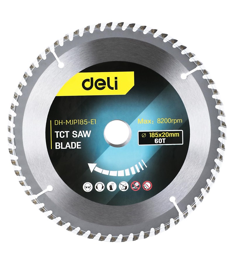 Cutting disc (TCT saw) 185*20(mm) 60T DH-MJP185-E1 black.  d e l i 