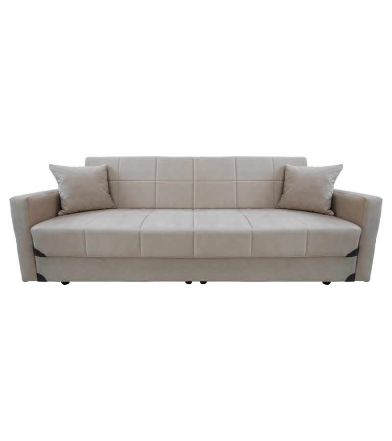 დივანი  3ნი  SELEN   #SOLO 104  ფერი. CREAM  ზომა :220/190*50*55 