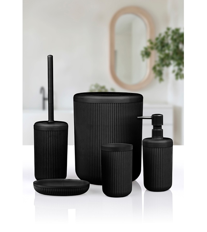 სააბაზ. აქსესუარ. ნაკრები  LINEA  OKY-370-S  (5ც)  ფერი : BLACK   OKYANUS