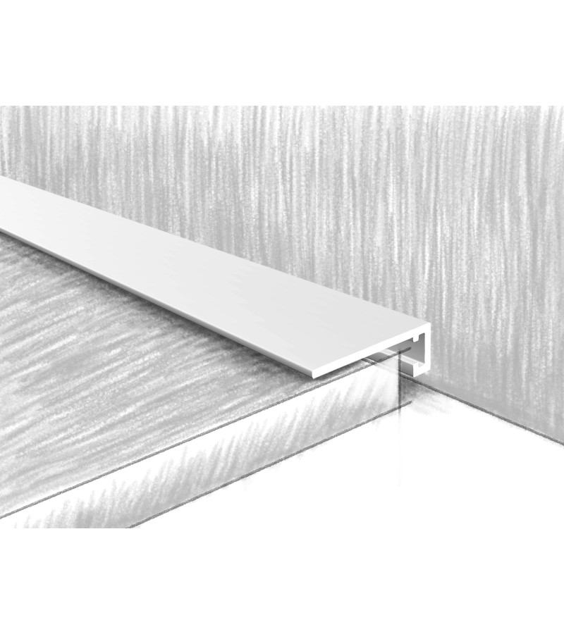 Aluminum micro-plinth 18 mm МС18-013Е 2,4 m БЕЛЫЙ Мб.  KTM