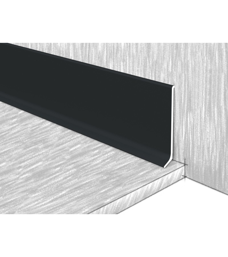 Aluminum plinth 60 mm #ПТ80-311М 2,7 m ЧЕРНЫЙ СОФТ black.  KTM