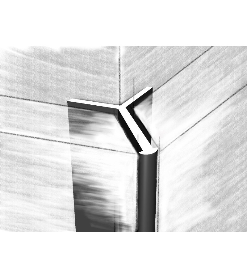 ალუმინის გარე კუთხე 45°-იანი 10მმ  #337-05М 2,70მ  Черный  მწარ.  KTM