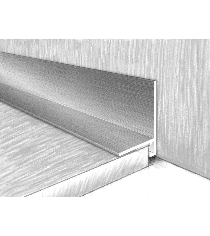 Aluminum micro-plinth 16-25 mm МС1625-801Е 2,4 m СЕРЕБРО ГЛЯНЦЕВОЕ Мпр.  KTM